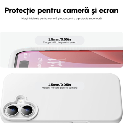 Husa Soft Silicone - iPhone 16 Plus - Alb