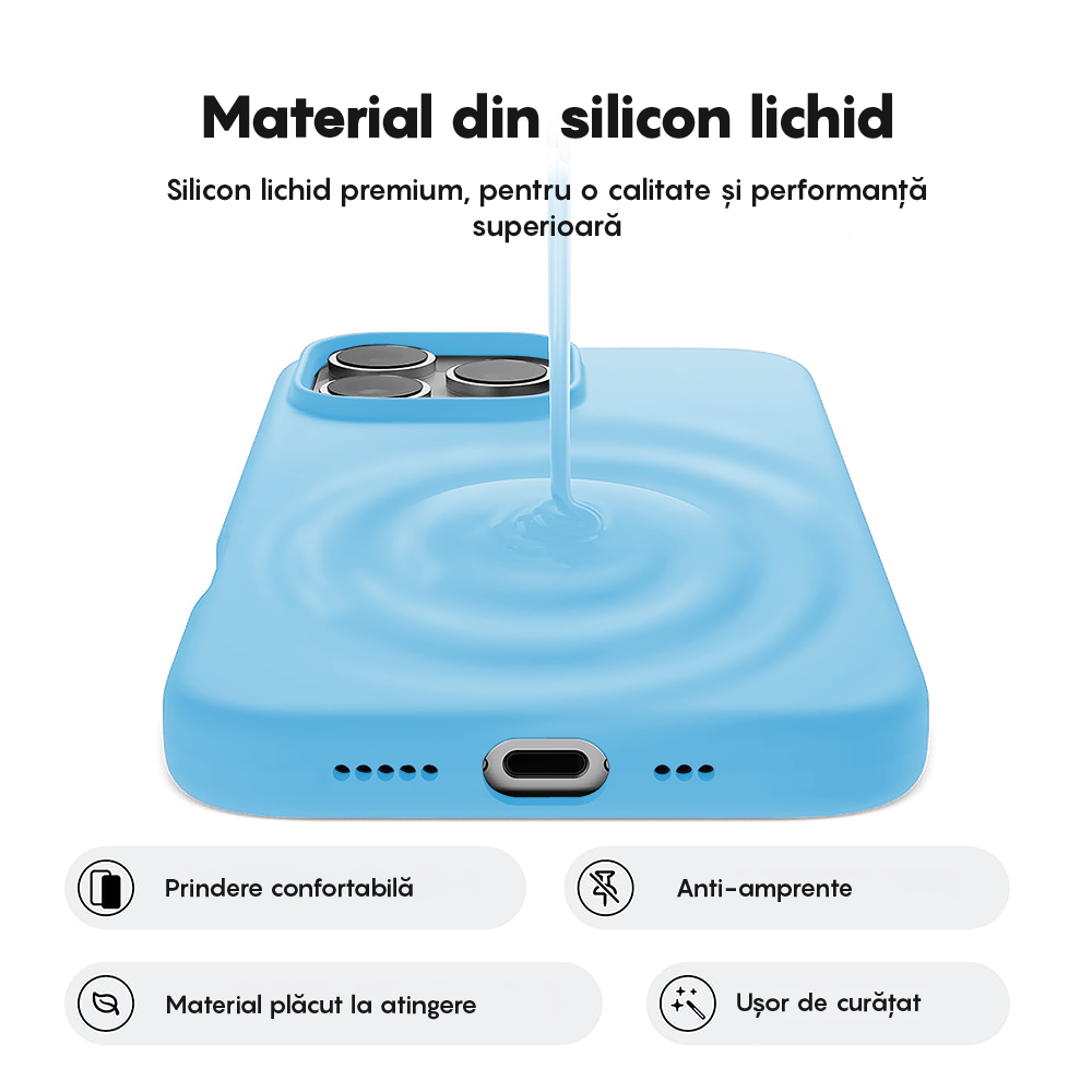 Husa Soft Silicone - iPhone 16 Pro Max - Cadet Blue