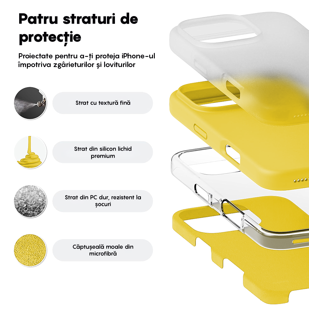 Husa Soft Silicone - iPhone 16 Pro Max - Galben