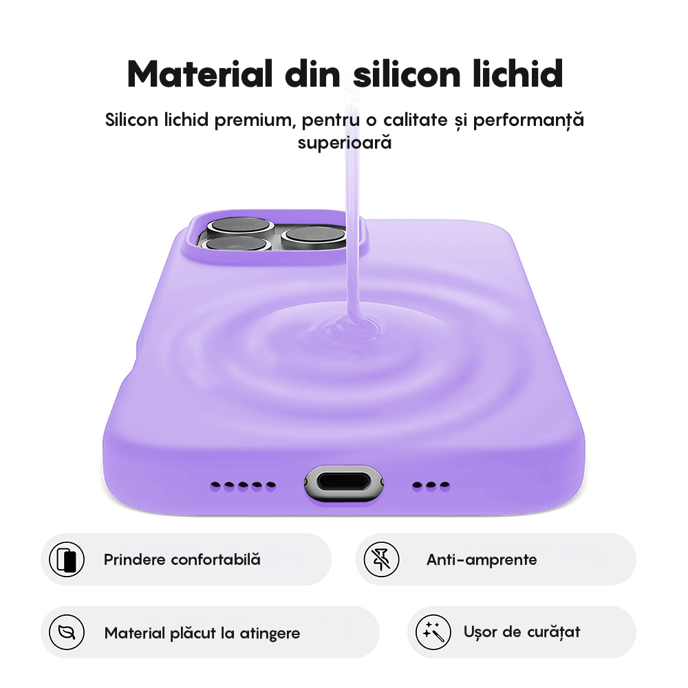 Husa Soft Silicone - iPhone 16 Pro Max - Light Lilac