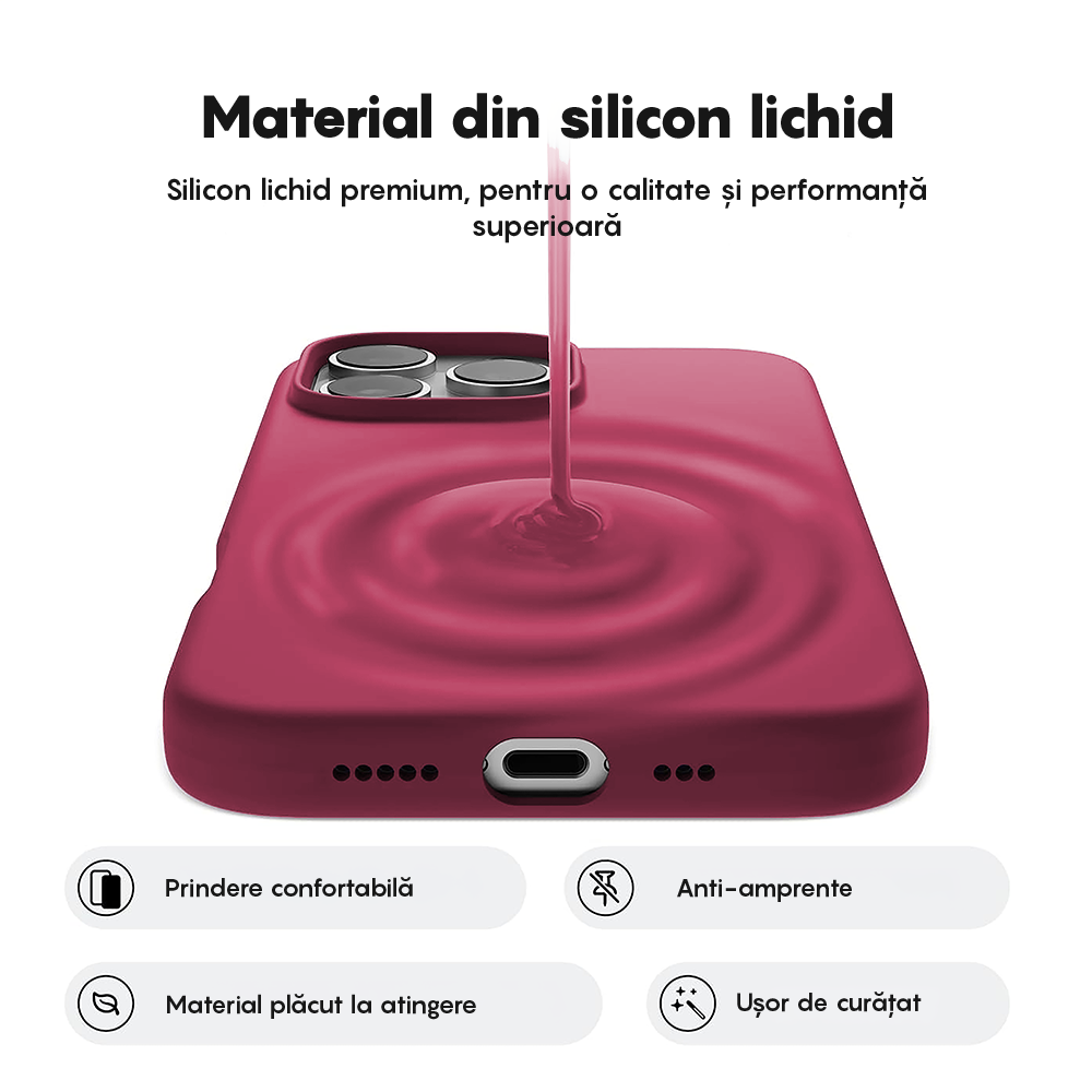 Husa Soft Silicone - iPhone 16 Pro Max - Burgundy