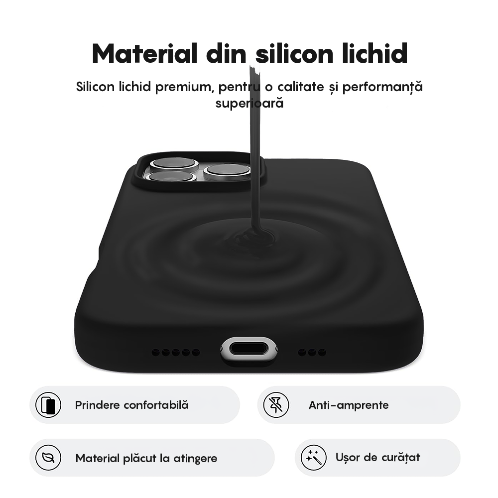 Husa Soft Silicone - iPhone 16 Pro Max - Negru