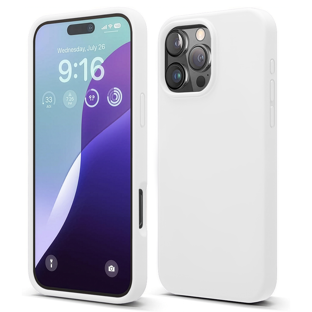 Husa Soft Silicone - iPhone 16 Pro - Alb