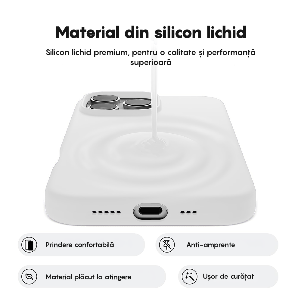 Husa Soft Silicone - iPhone 16 Pro - Alb