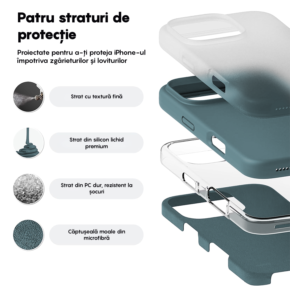 Husa Soft Silicone - iPhone 16 Pro - Midnight Blue