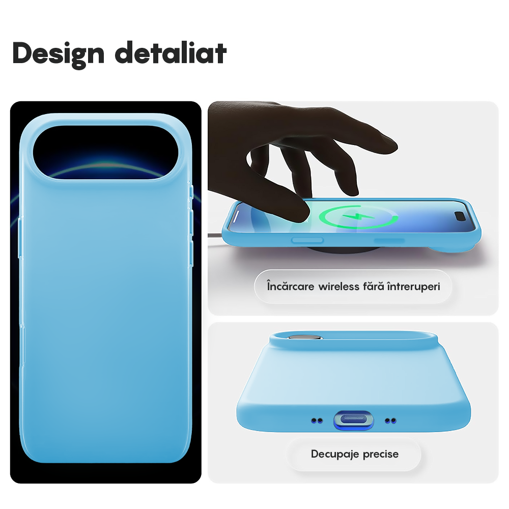 Husa Soft Silicone - iPhone 17 Air - Cadet Blue