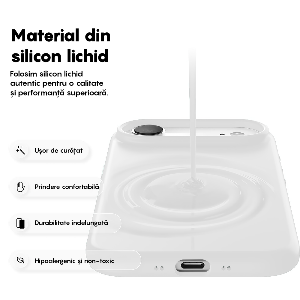 Husa Soft Silicone - iPhone 17 Air - Alb