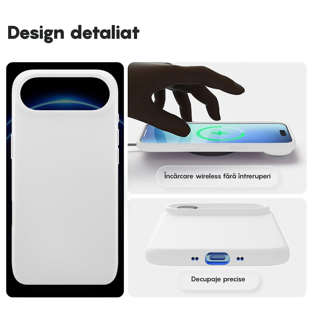 Husa Soft Silicone - iPhone 17 Air - Alb