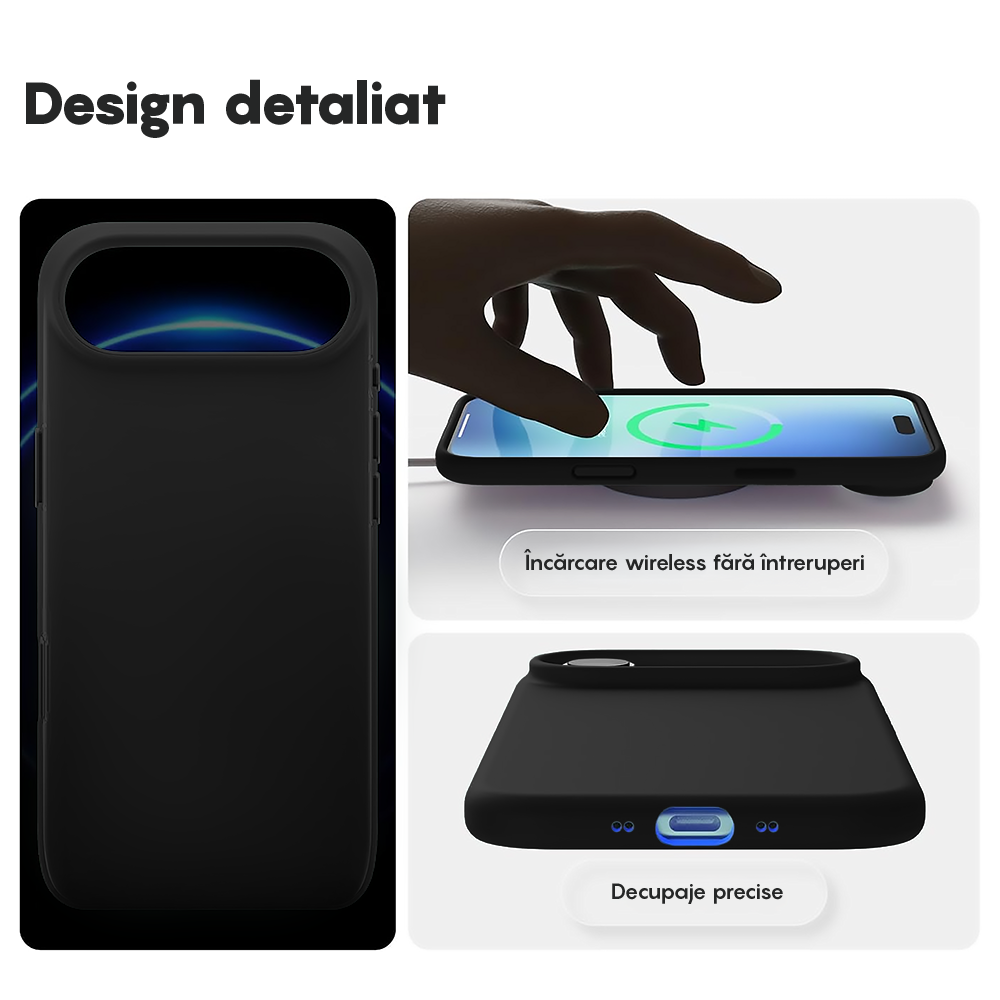 Husa Soft Silicone - iPhone 17 Air - Negru