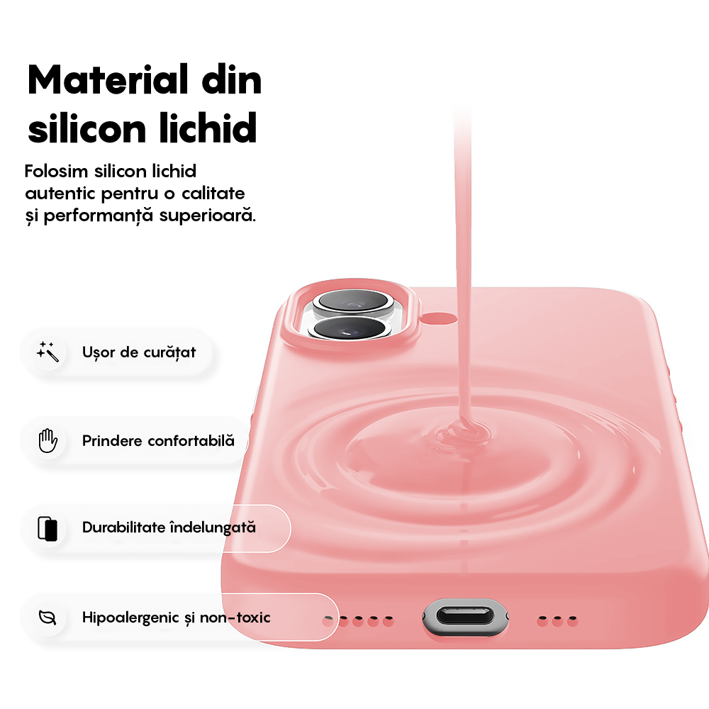 Husa Soft Silicone - iPhone 17 - Roz