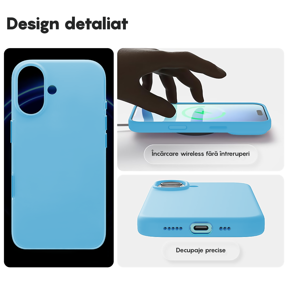 Husa Soft Silicone - iPhone 17 - Cadet Blue