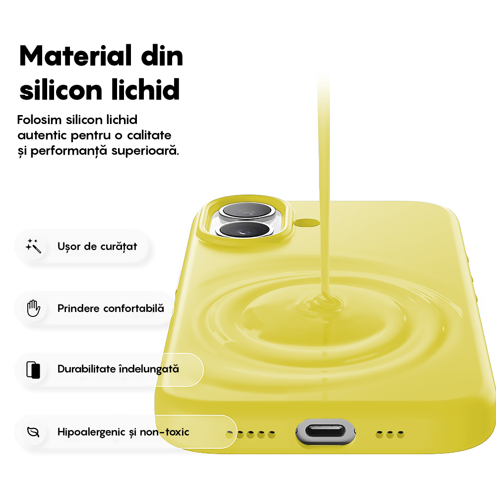 Husa Soft Silicone - iPhone 17 - Yellow