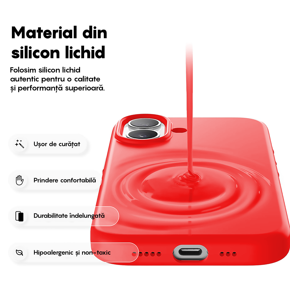 Husa Soft Silicone - iPhone 17 - Red