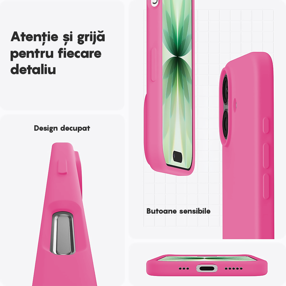 Husa Soft Silicone - iPhone 17 - Fuchsia
