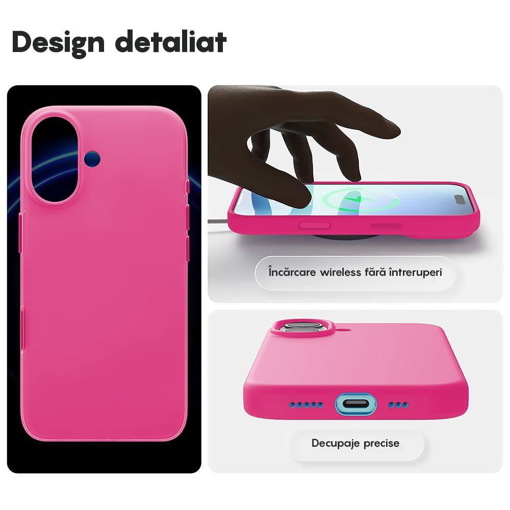 Husa Soft Silicone - iPhone 17 - Fuchsia