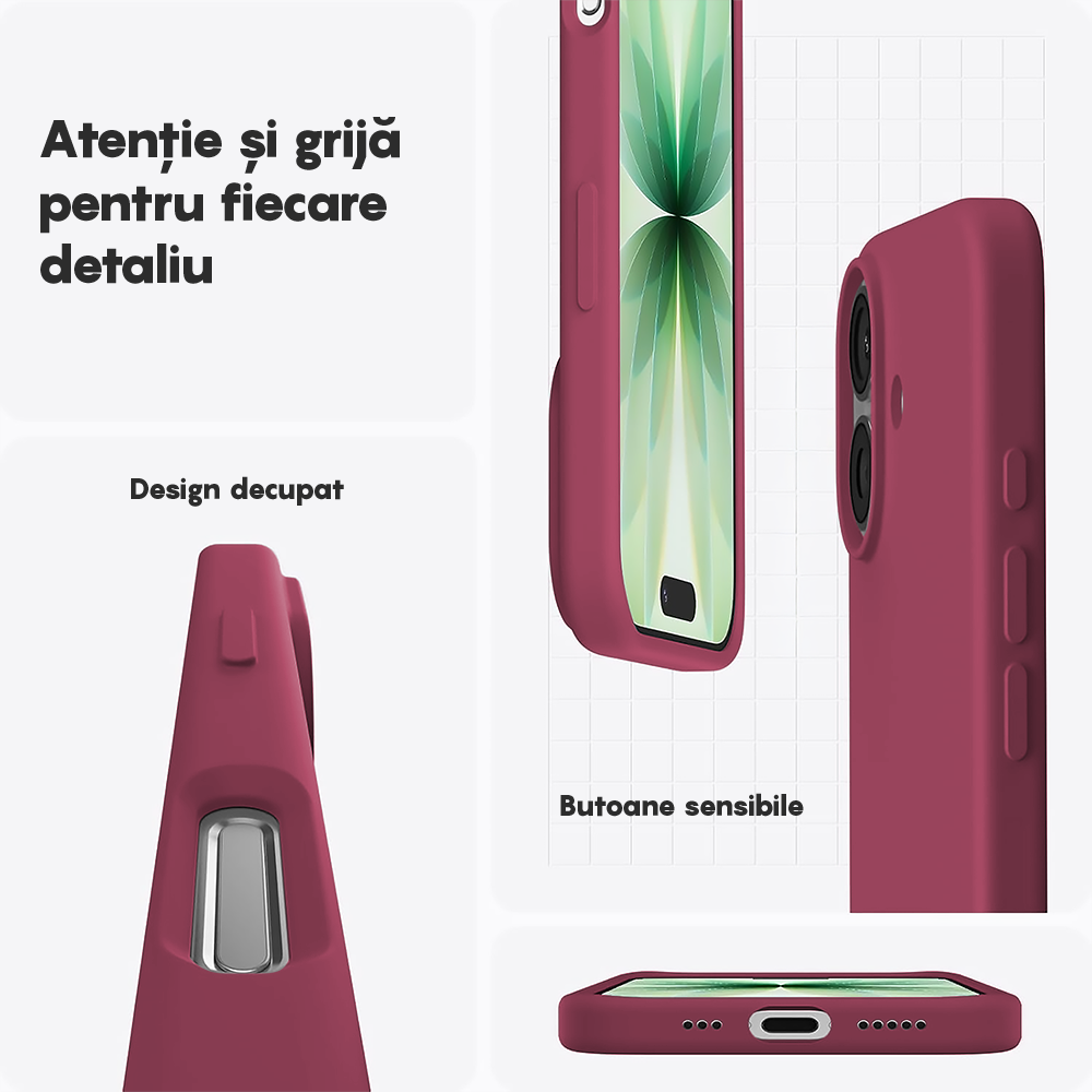 Husa Soft Silicone - iPhone 17 - Burgundy