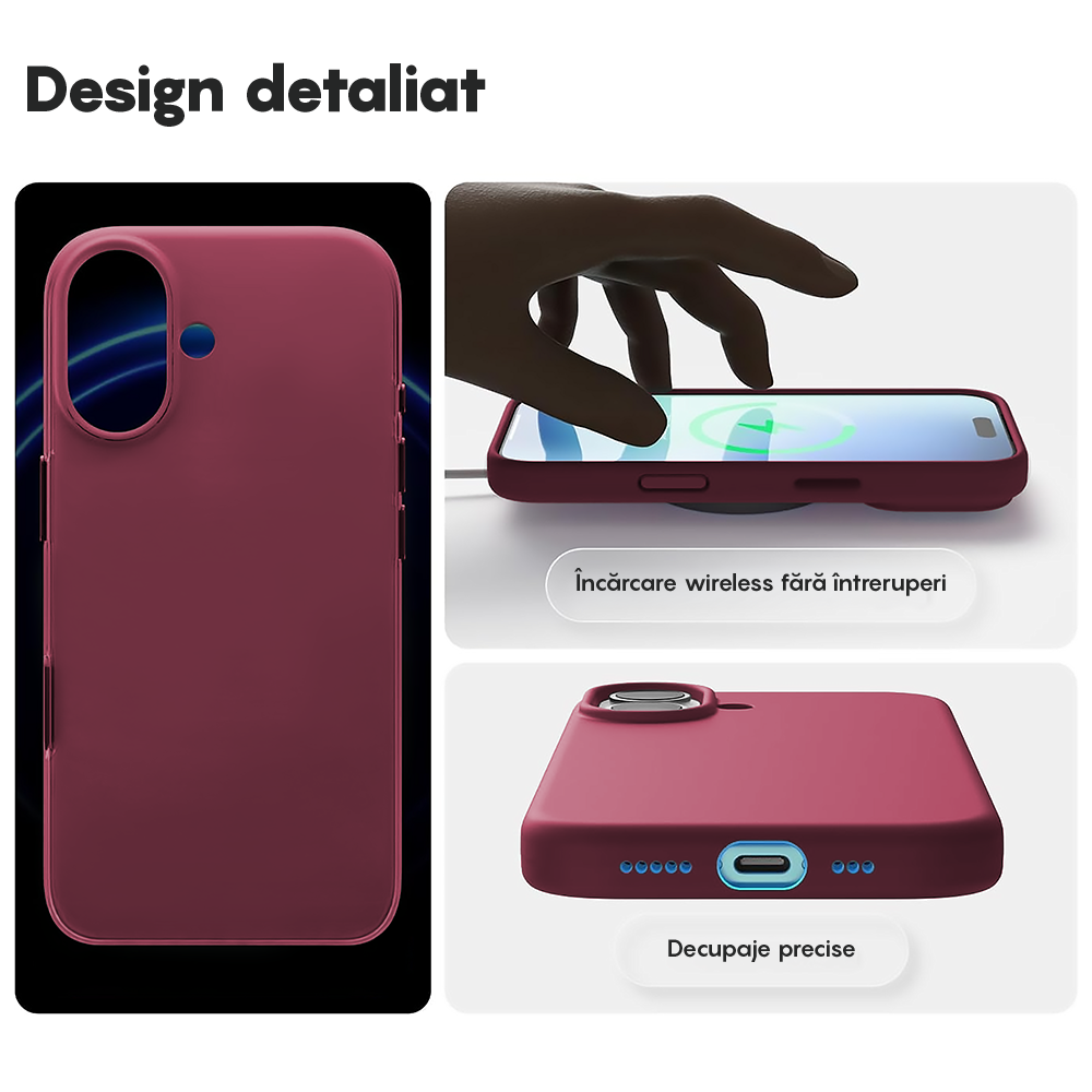 Husa Soft Silicone - iPhone 17 - Burgundy