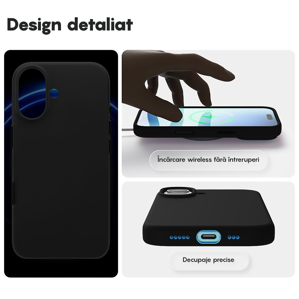 Husa Soft Silicone - iPhone 17 - Negru