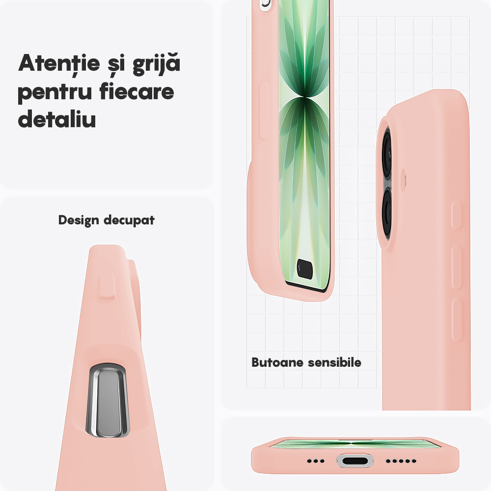 Husa Soft Silicone - iPhone 17 - Pink Sand