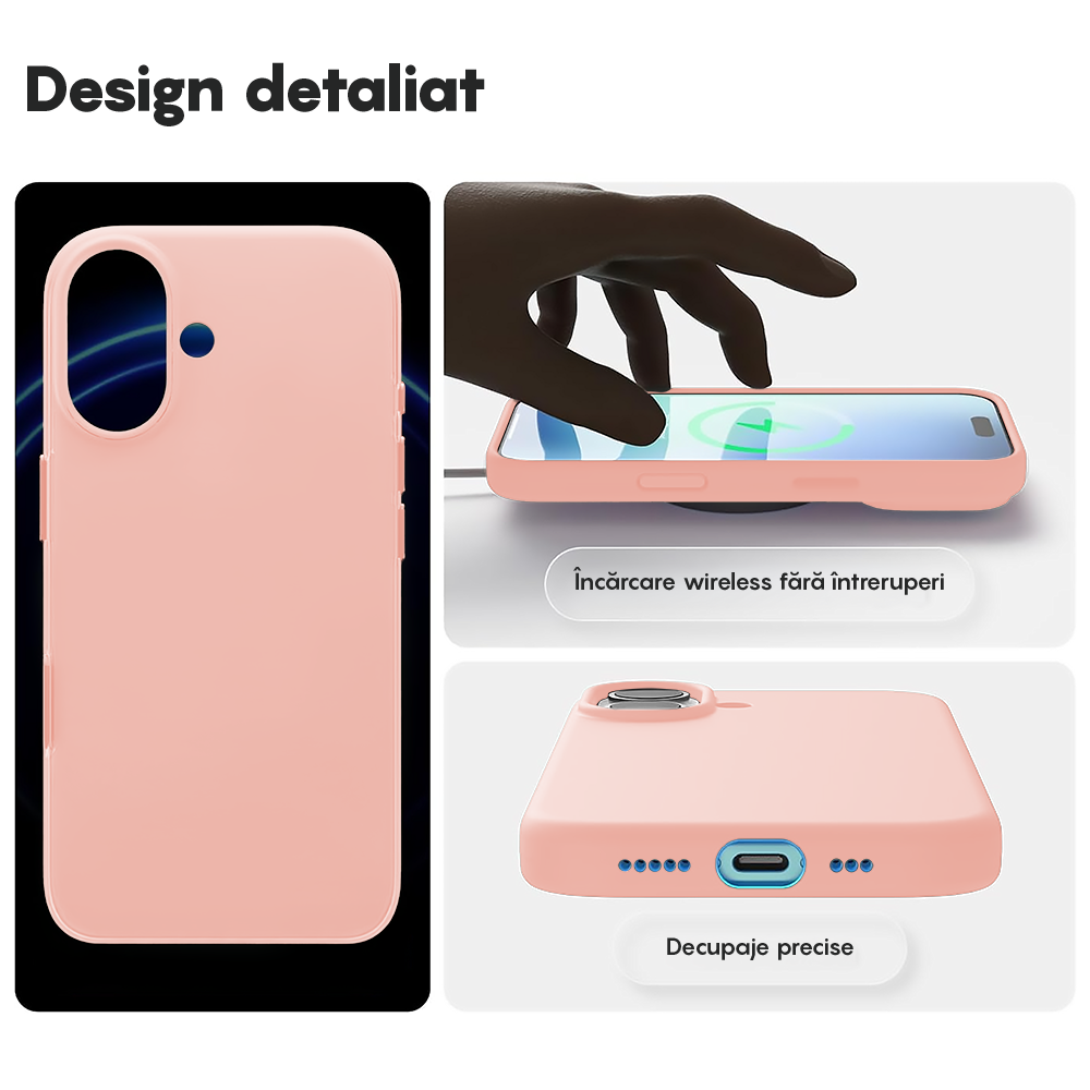 Husa Soft Silicone - iPhone 17 - Pink Sand
