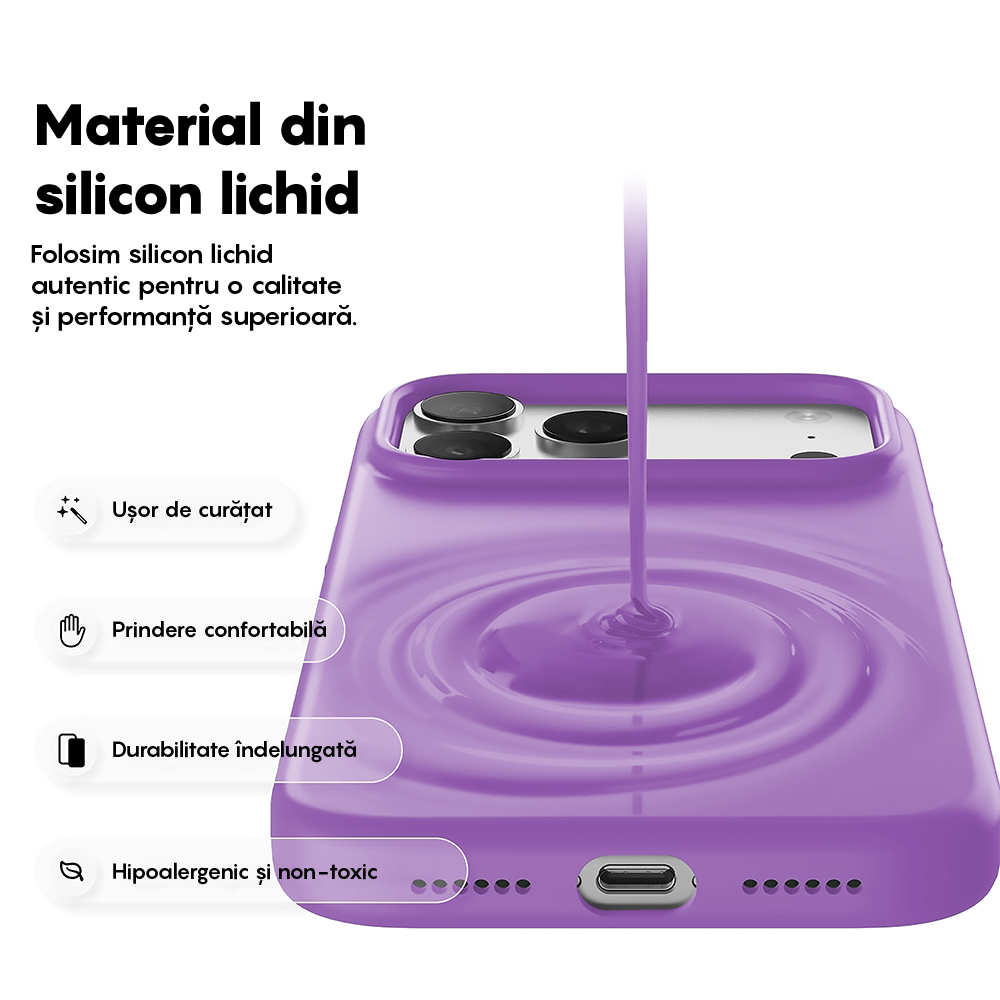 Husa Soft Silicone - iPhone 17 Pro Max - Light Purple