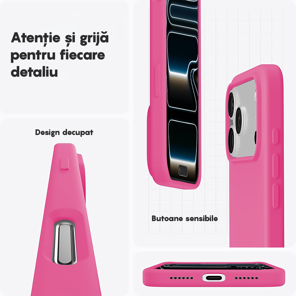 Husa Soft Silicone - iPhone 17 Pro Max - Fuchsia