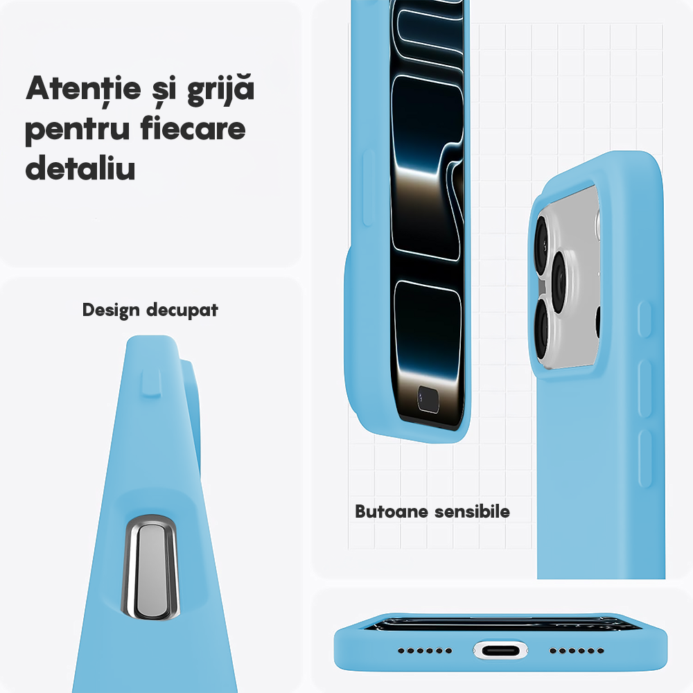 Husa Soft Silicone - iPhone 17 Pro - Cadet Blue