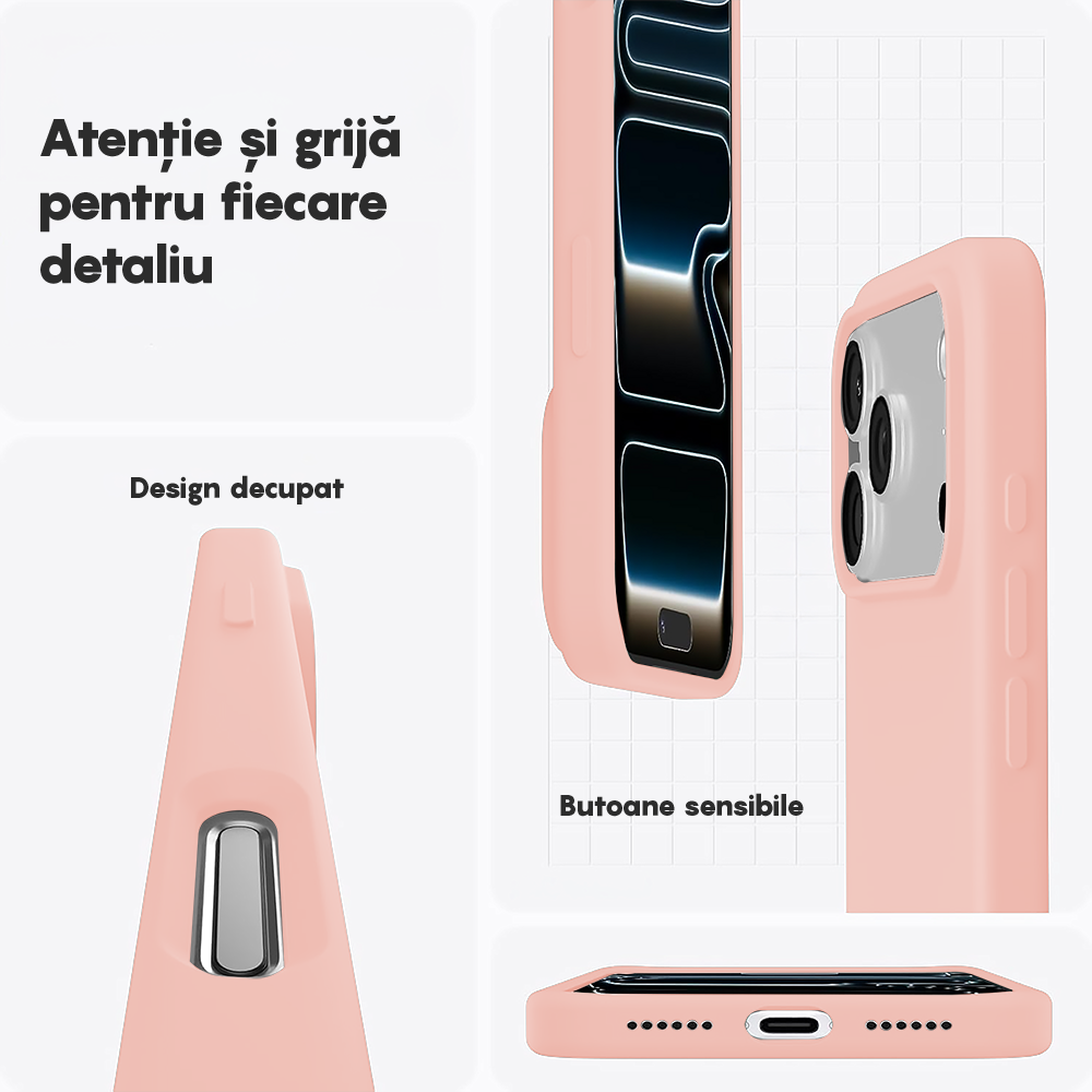 Husa Soft Silicone - iPhone 17 Pro - Pink Sand
