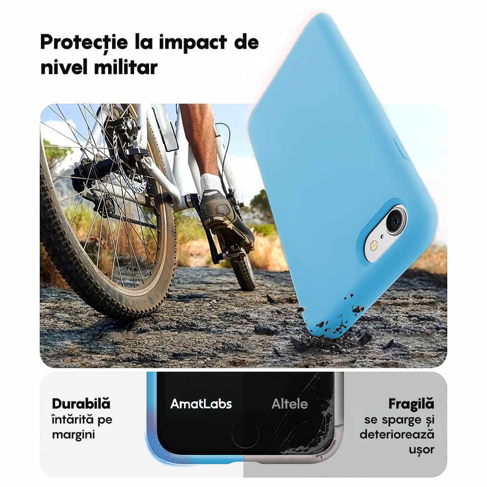 Husa Soft Silicone - iPhone 7/8/SE2 - Cadet Blue