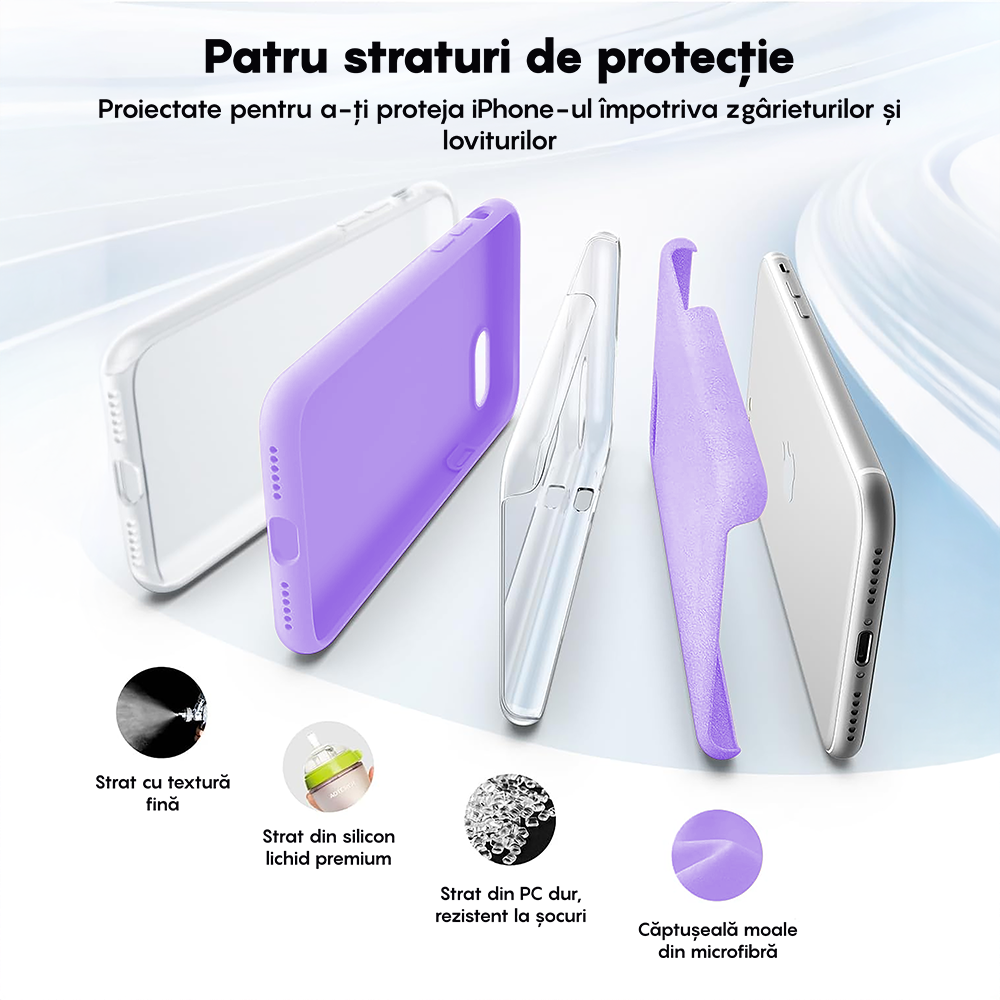 Husa Soft Silicone - iPhone 7/8/SE2 - Light Lilac