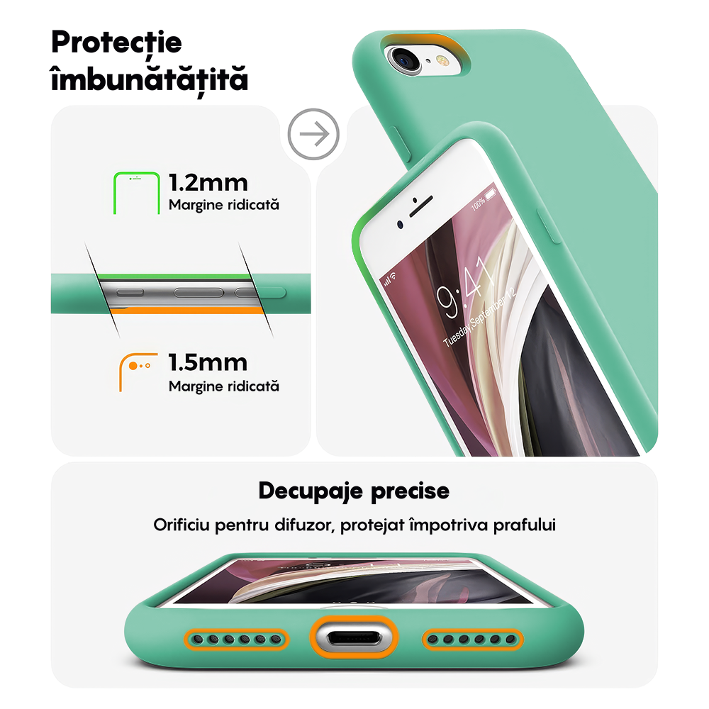Husa Soft Silicone - iPhone 7/8/SE2 - Webster Green