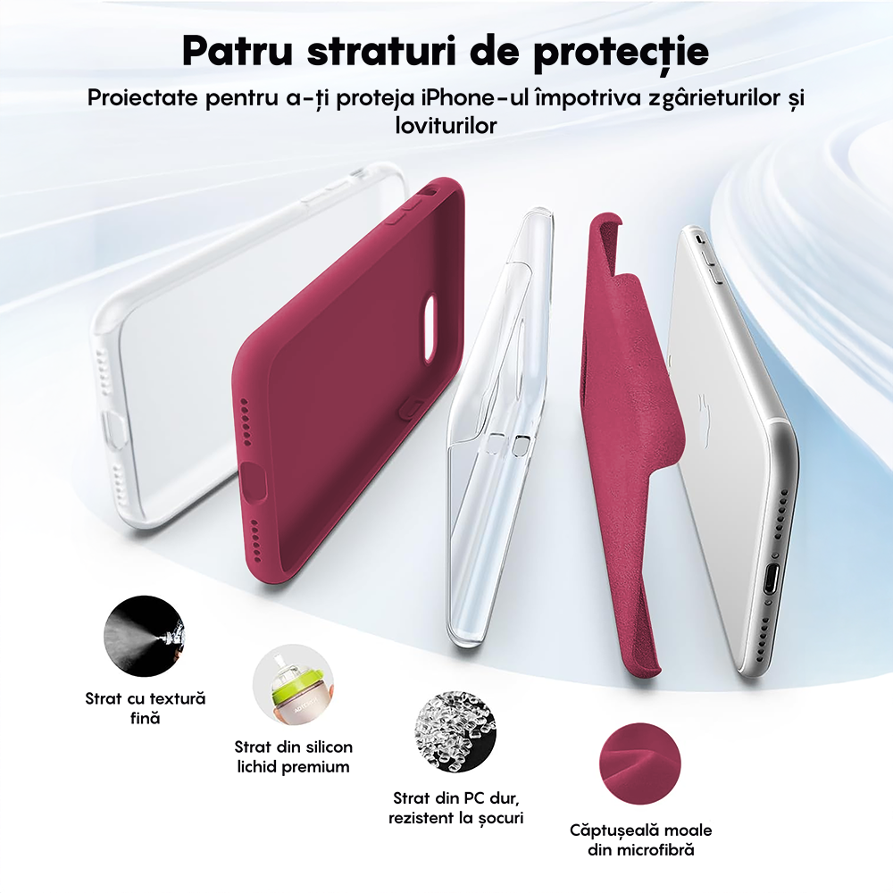 Husa Soft Silicone - iPhone 7/8/SE2 - Burgundy