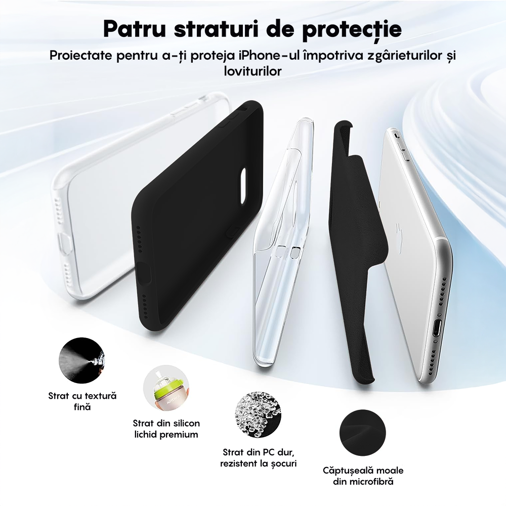 Husa Soft Silicone - iPhone 7/8/SE2 - Negru