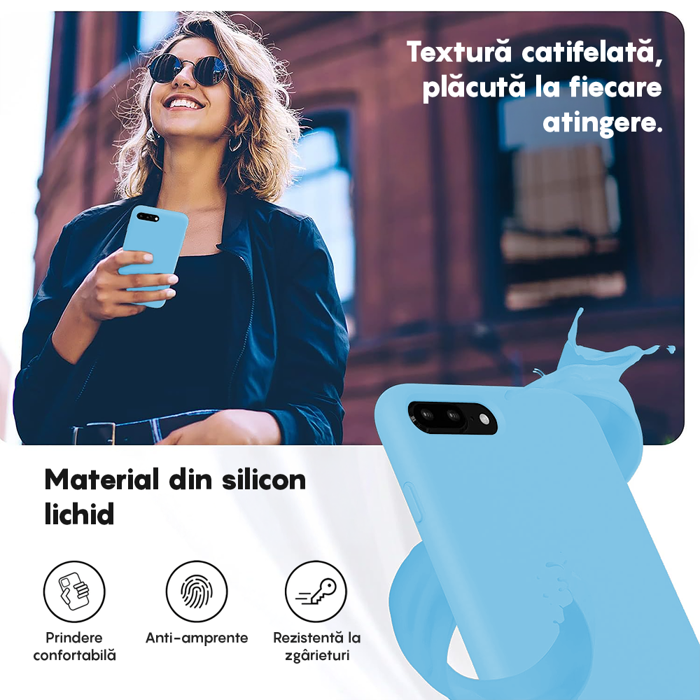 Husa Soft Silicone - iPhone 7 Plus/8 Plus - Cadet Blue