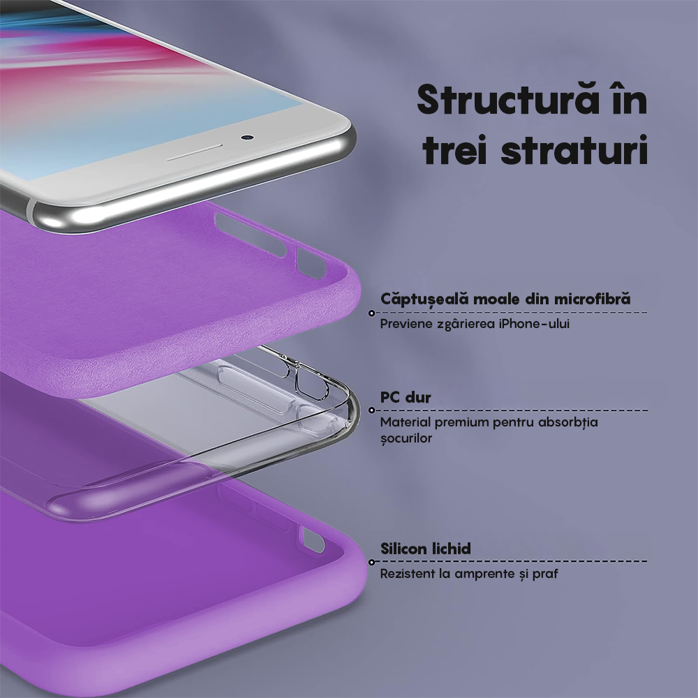Husa Soft Silicone - iPhone 7 Plus/8 Plus - Light Purple