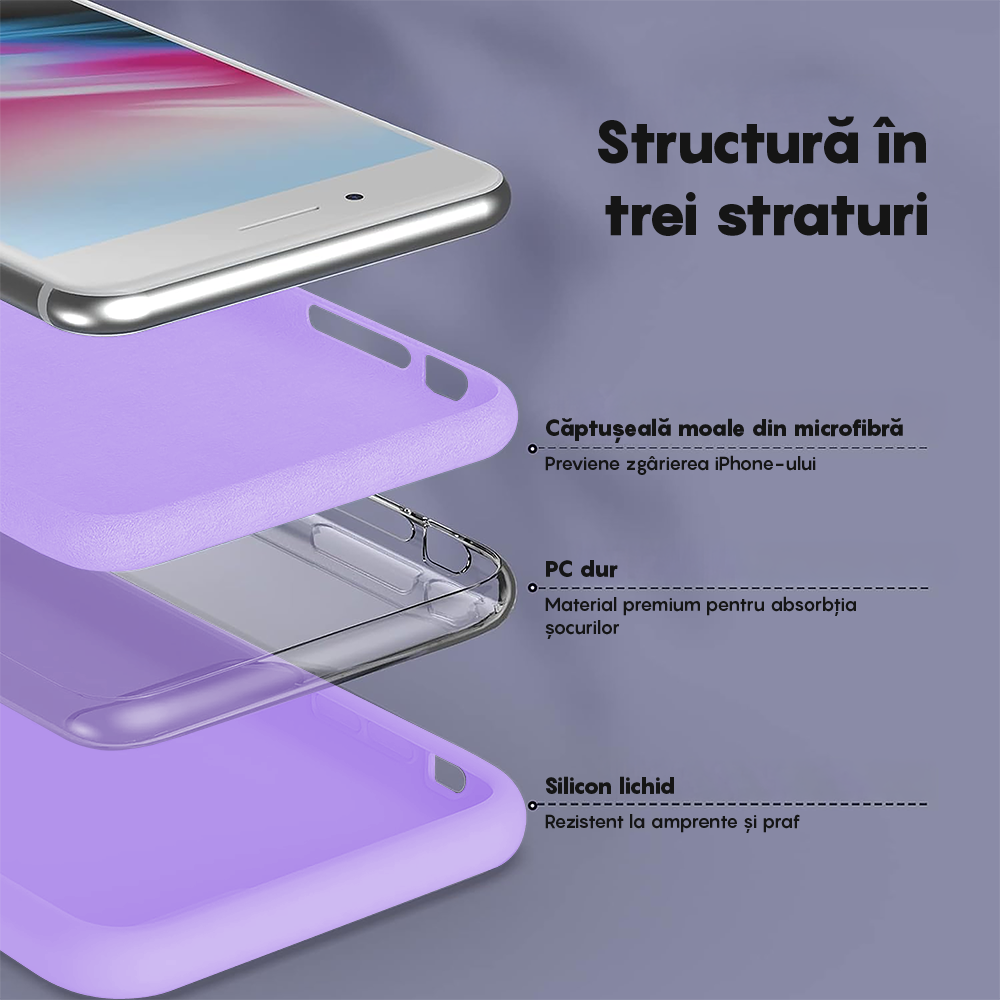 Husa Soft Silicone - iPhone 7 Plus/8 Plus - Light Lilac