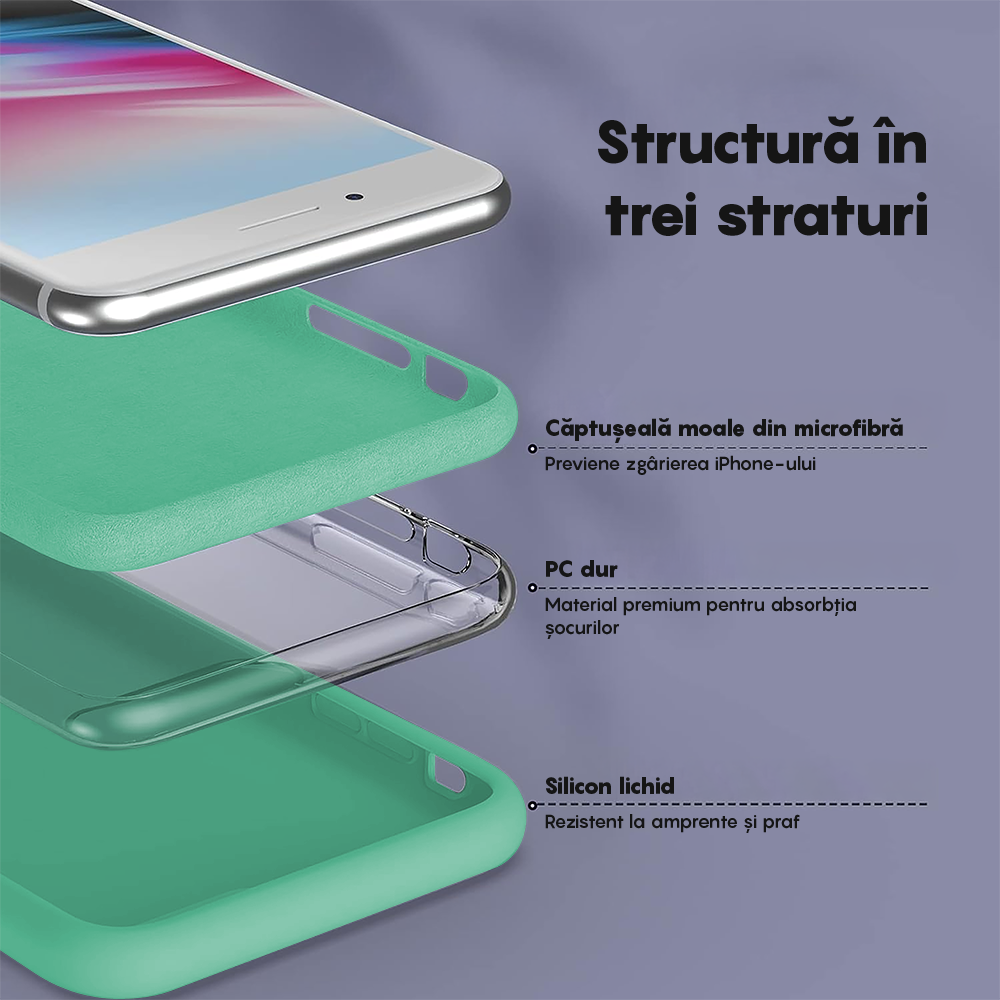 Husa Soft Silicone - iPhone 7 Plus/8 Plus - Webster Green