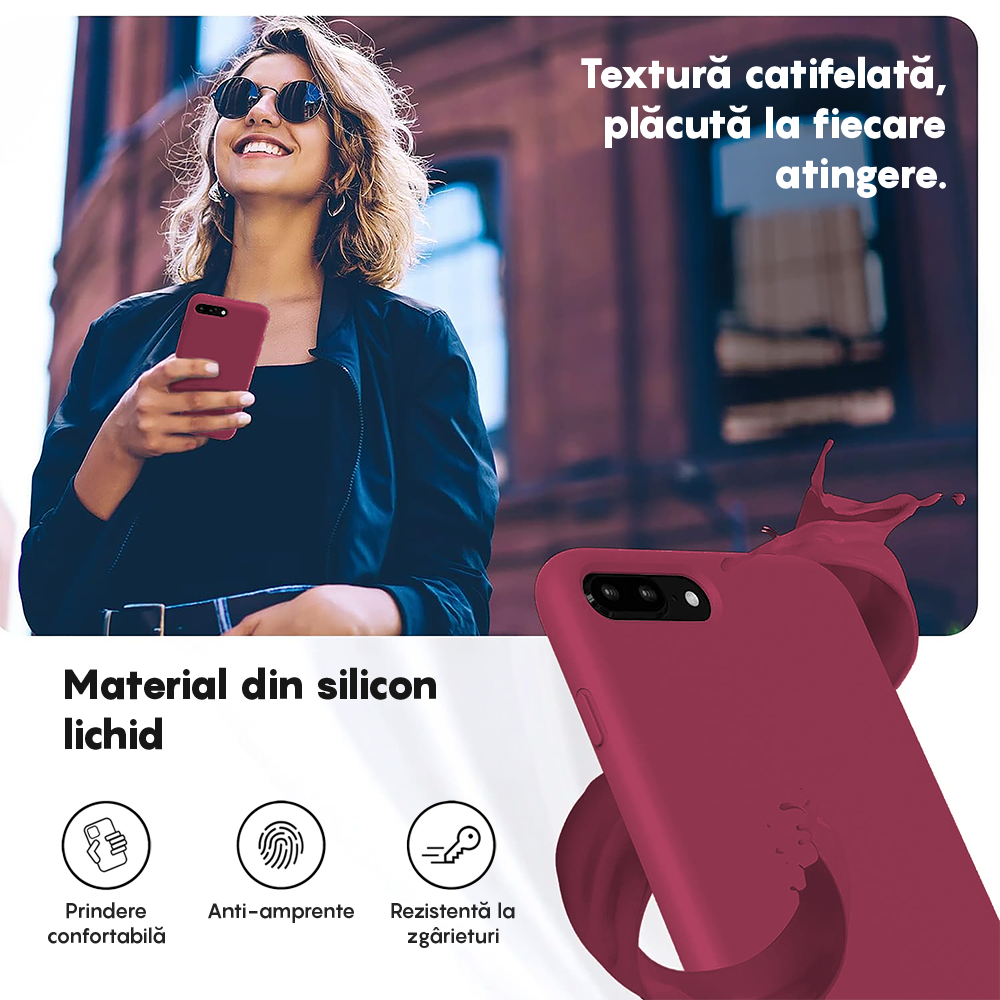 Husa Soft Silicone - iPhone 7 Plus/8 Plus - Burgundy
