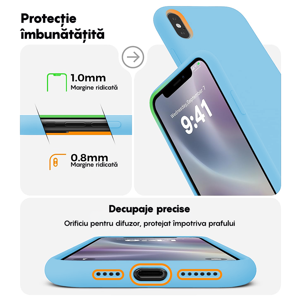 Husa Soft Silicone - iPhone XS Max - Cadet Blue