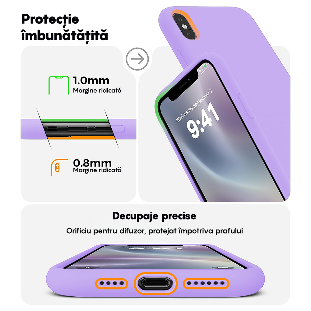 Husa Soft Silicone - iPhone XS Max - Light Lilac