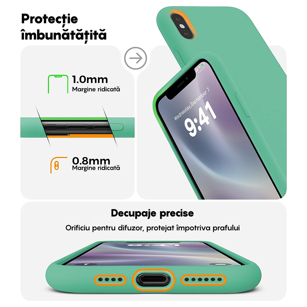 Husa Soft Silicone - iPhone X/XS - Webster Green
