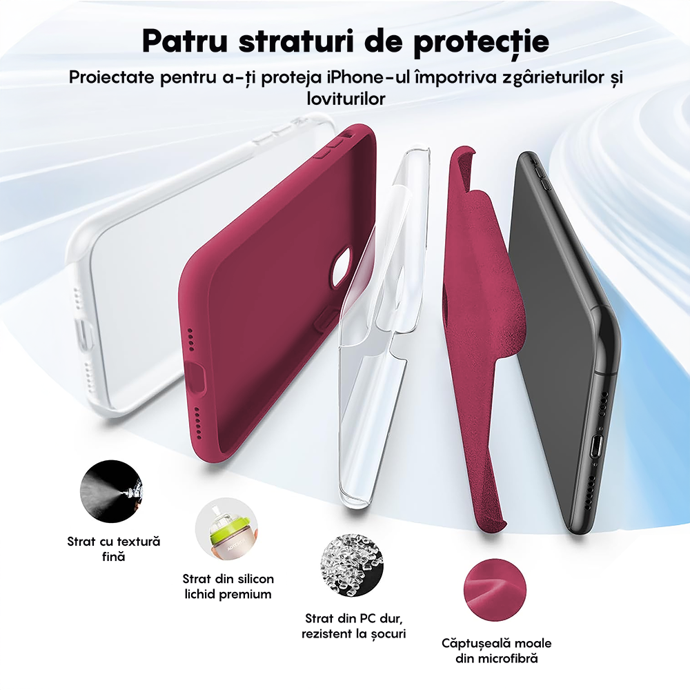 Husa Soft Silicone - iPhone X/XS - Burgundy