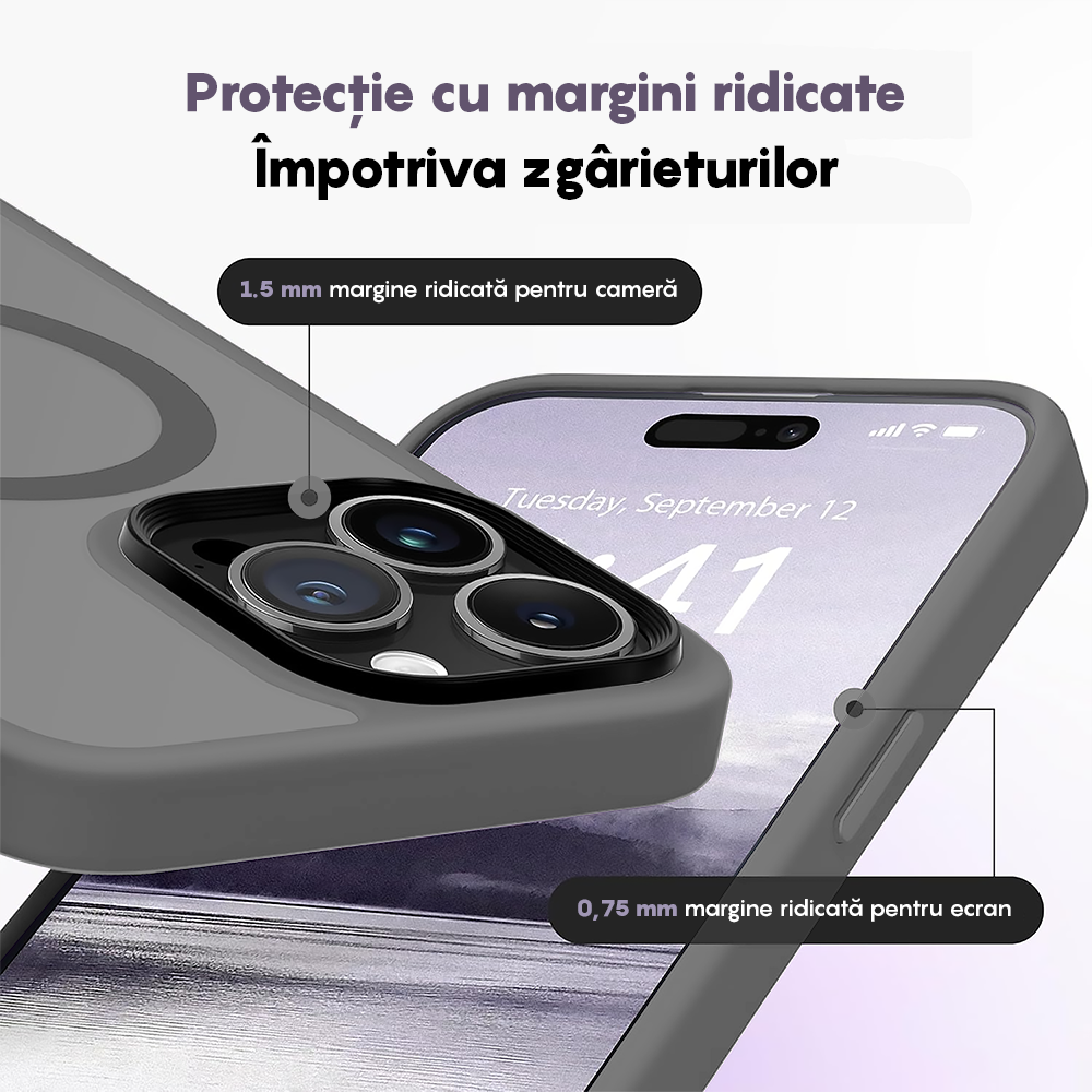 Husa MagSafe - iPhone 15 Pro - Light Grey