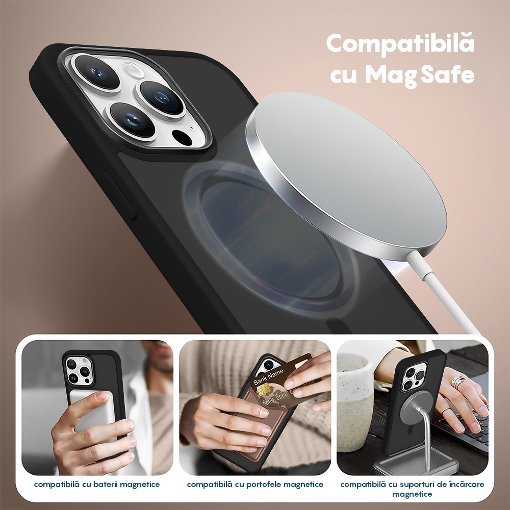 Husa MagSafe - iPhone 16 Pro - Negru