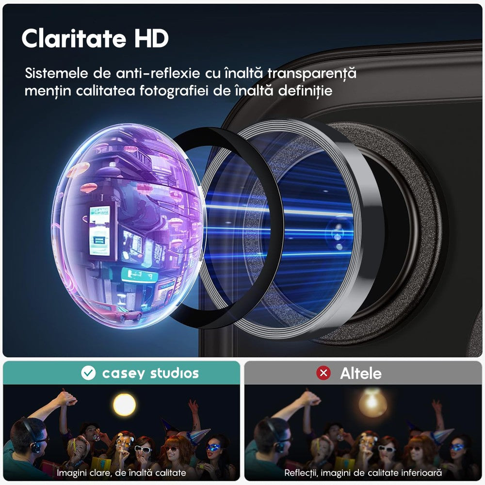 Folie Sticla Lentile Camera MaxDefense+ - iPhone 11 Pro/11 Pro Max - Argintiu