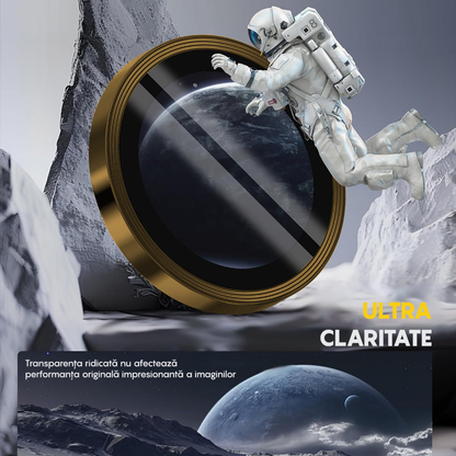 Folie Sticla Lentile Camera MaxDefense+ - iPhone 16/16 Plus - Galben