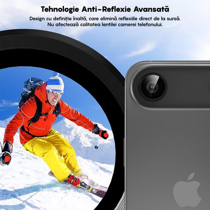 Folie Sticla Lentile Camera MaxDefense+ - iPhone 17 Air - Negru