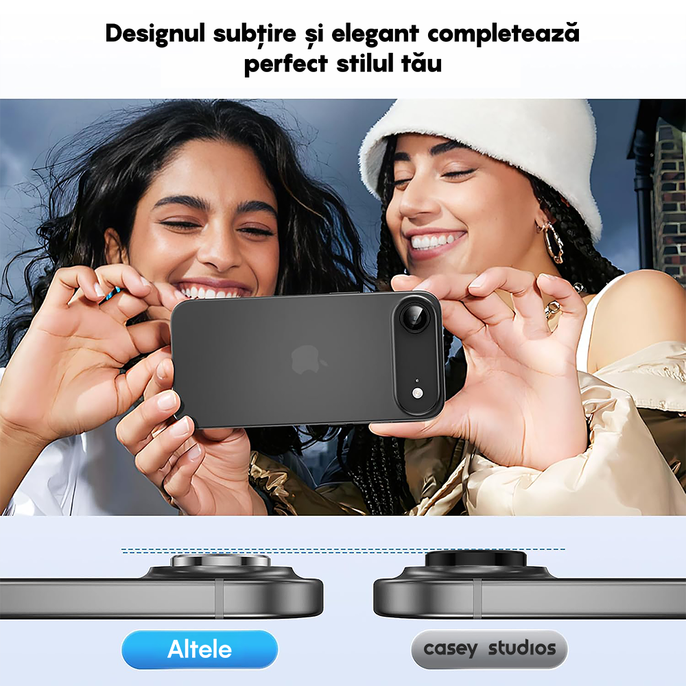 Folie Sticla Lentile Camera MaxDefense+ - iPhone 17 Air - Negru