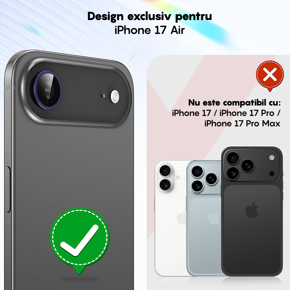 Folie Sticla Lentile Camera MaxDefense+ - iPhone 17 Air - Mov Inchis