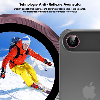 Folie Sticla Lentile Camera MaxDefense+ - iPhone 17 Air - Roz
